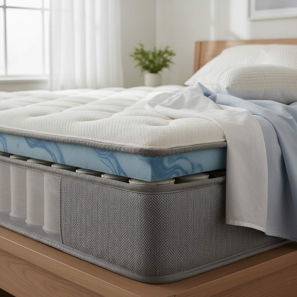 Hybrid mattress edge for side sleepers with back pain