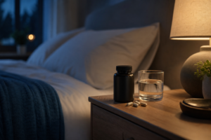 Photo-realistic sleep-health hero image for: Magnesium Glycinate vs Melatonin for Sleep: Which Makes More Sense?