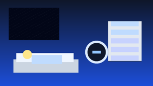 Bedroom, clock, and schedule blocks representing a shift worker sleep schedule